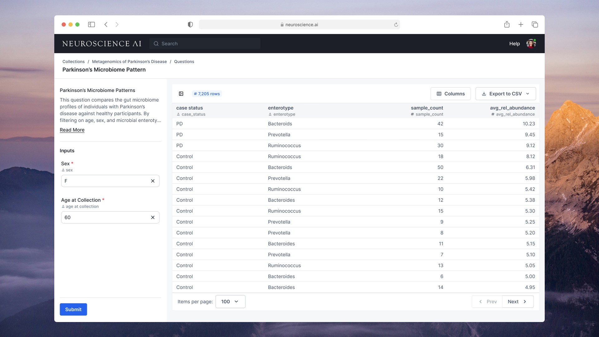Questions final UI: Explore results